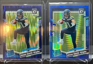 2023 Panini Donruss Optic Football Jaxon Smith-Njigba Blue SP Snake Wave Silver - Bild 1 von 1
