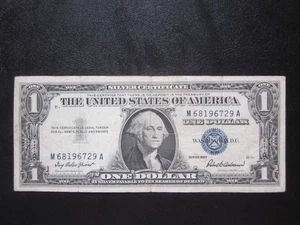 1957 $1 SILVER CERTIFICATE ONE DOLLAR BANKNOTE OLD NOTE M 68196729 A - Picture 1 of 2