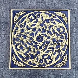 Blue & White Art Pottery Portuguese Style Tile Wall Decor Vintage u-15E - Picture 1 of 2