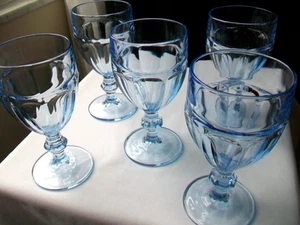 5 LIBBEY GIBRALTAR DURATUFF WEIN/WASSERKELCHE 6 1/8" NEBELBLAU 8 Unzen - Bild 1 von 8