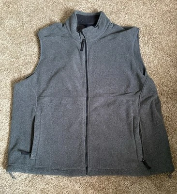 Lands End Vest Mens Size XXL 50-52 Charcoal  Gray Fleece Full Zip - Image 1 of 4