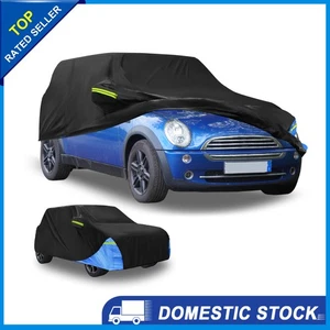 Wasserdichte Autoabdeckung mit Türreißverschluss für Mini Cooper Schwarz Blau - Bild 1 von 8