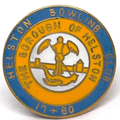 Helston Bowling Club Cornwall Enamel Lapel Pin Badge Bowls Sport Lawn Game UK - Image 1 of 2