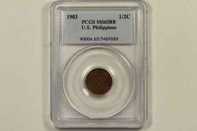 1903 Philippines 1/2 Centavo PCGS MS65RB - Image 1 of 4