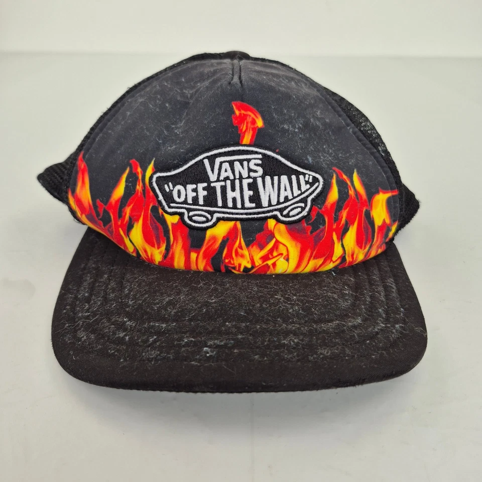 VANS Trucker Hat Flame Graphic Black Boys Adjustable Polyester - Image 1 of 4