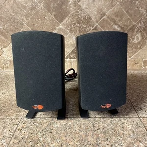 Klipsch ProMedia 2.1 THX Satellite Speakers Pair w/ Stands Tested Speakers ONLY - Picture 1 of 6
