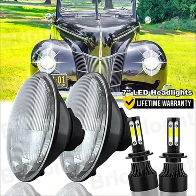 Par de faros LED redondos de 7 pulgadas para Ford Deluxe 1939-1951 carcasa de lámpara nuevos A++ Foto 1 de 4