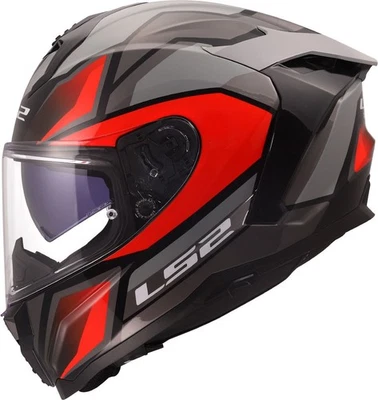 LS2 FF817 Challenger II Casco Viper Gris Brillante Rojo Foto 1 de 4