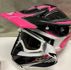 SCORPION EXO HELMET, VX-34 SPIKE PINK, ADULT SM 6.7/8 - 7 & Arnette Goggles Cvr - Picture 1 of 23