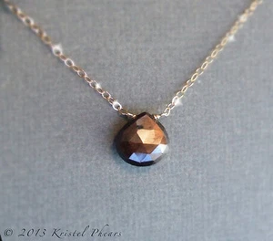 OFFERTA Collana Zaffiro Autentico - Cioccolato Chatoyant Oro 14k Riempito - Foto 1 di 1