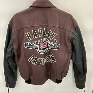 Harley-Davidson 95th Anniversary Lederjacke M Herren Echtleder Braun & B - Bild 1 von 8