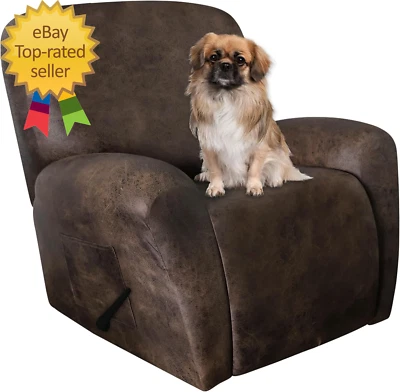 Leather like Recliner Chair Covers Heavy Duty, 4 Pieces Lazy Boy Recliner Cover - Image 1 of 4