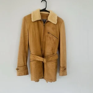 Polo Ralph Lauren Damen Jacke Vintage Leder braun Hirschleder durchgehender Reißverschluss USA lesen - Bild 1 von 24