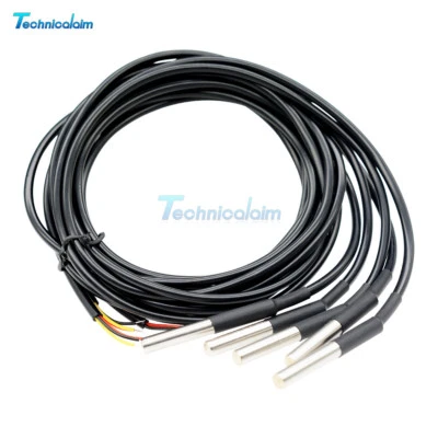 1/2/2.5/3m DS18B20 Waterproof Digital Humidity Sensor Probe Thermistor Cable