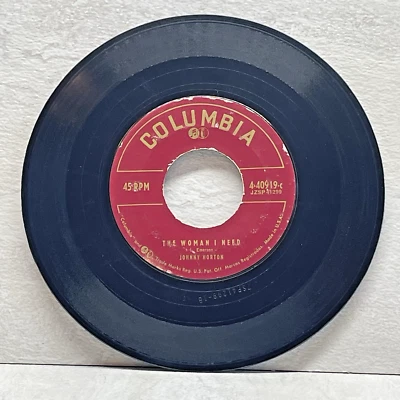 Johnny Horton 45 Record 4-40919-c "The Woman I Need" Honky Tonk Rockabilly Foto 1 de 4