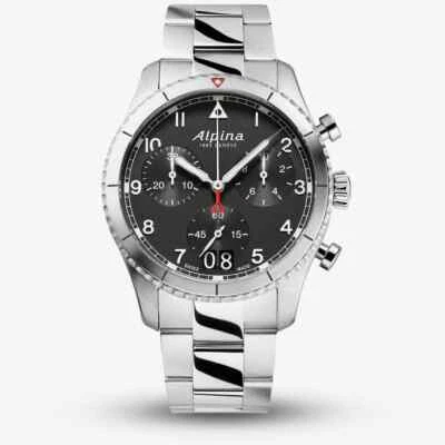 Alpina Mens Startimer Pilot Chronoraph Watch AL-372BW4S26B - Image 1 of 3