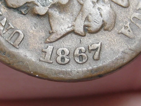 1867 Indian Head Cent Penny- Full Date Cover