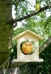 ★ FUTTERHALTER HOLZ M. ROSTFREIEM EDELSTAHLSTAB APFELHALTER MEISENKNÖDEL 19 cm ★ - Bild 1 von 1