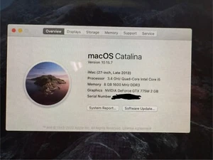 Apple iMAC A1419 Late 2013 27" I5 3.4GHz 8GB 480gb SSD Fusion GTX 775M READ - Picture 1 of 12