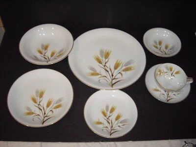 Noritake Wheaton 7 Piece Place Setting Dinner Salad Side Plates Soup Dessert C/S