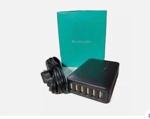 RAVPower 60W 6 Port USB Wall Charger Model RP-PC028 Black BRAND NEW - Picture 1 of 1