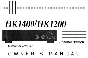 HARMAN KARDON HK1200 HK1400 AMPLI - USER INSTRUCTIONS OWNER'S MANUAL - ENGLISH - Foto 1 di 1