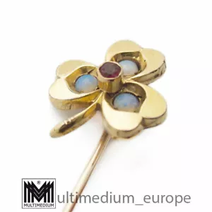 Jugendstil Krawatten nadel vergoldet Opal Granat art nouveau tie pin gilt - Bild 1 von 5