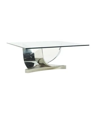 Ron Seff Polished Chrome, Stainless Steel and Glass Coffee Table - Image 1 of 4