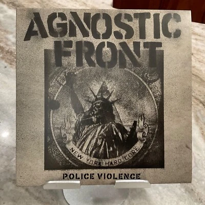 AGNOSTIC FRONT 7” POLICE VIOLENCE 2015 M/M Blue/Black Split Vinyl - Image 1 of 3