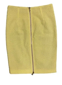 Minigonna subacquea Yigal Azrouel 0 gialla jacquard Chartreuse elasticizzata $590 nuova con etichette vintage - Foto 1 di 5