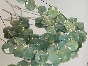 10 Pcs 8x7mm Charming~Light Blue AQUAMARINE BERYL Onion Briolette Beads J1376 - Picture 1 of 5
