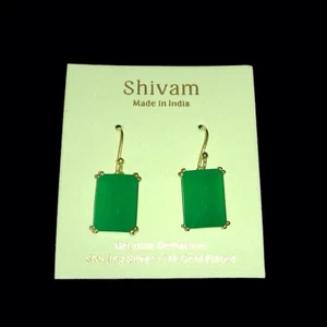 Pendientes Shivam de ónix verde nuevos con etiquetas  - Imagen 1 de 4