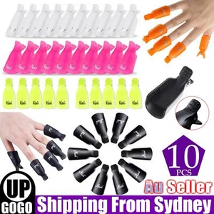 10X Art Soak Off Clip Cap Colorful Plastic Nail Remover Wrap Tools UV Gel Polish - Picture 1 of 12