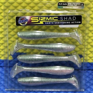 Cola de paleta de alta vibración Kalin's Sizmic Shad 4,8" 5 piezas talla Pk trucha arco iris 30029 - Imagen 1 de 4