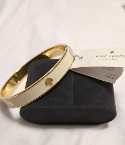 KATE SPADE Bracciale Bracciale Slip On Crema Avorio Oro 12K Placcato Logo