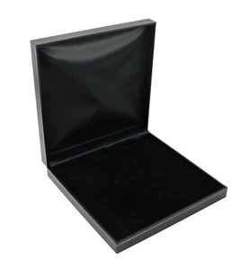 Jewellers Faux Leather Jet Large Necklace Set Jewellery Display Storage Gift Box - Picture 1 of 8