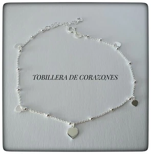 TOBILLERA CORAZON AMOR PLATA DE LEY 925 IN SILVER LOVE - Picture 1 of 2