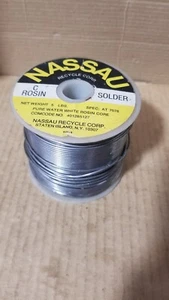 Nassau Spec-7076 Pure Water White Rosin Core Solder Weight w/Spool 4LB 13.7oz - Picture 1 of 10