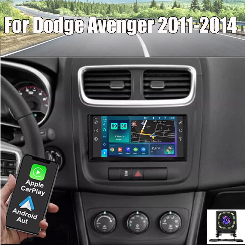 Radio estéreo para automóvil Apple Carplay Android 13 navegación GPS para Dodge Avenger 2011-2014 Android Foto 1 de 4