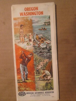 AAA  American Automobile Association Map of Oregon and Washington 1963-1964 - Image 1 of 2