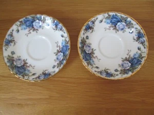 Vintage Royal Albert Moonlight Rose Bone China Tea Saucer x 2 - Picture 1 of 3