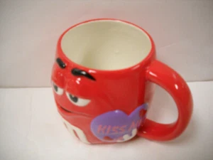 Galerie M&M Red Ceramic Valentine Mug W/ Kiss Me Purple Heart 20 Oz. 2004 Nice! - Picture 1 of 5