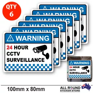 6-x-CCTV-Advertencia-Seguridad-Pegatinas-Impermeable-Seguridad-Señal-Ventana-Vidrio - Imagen 1 de 3
