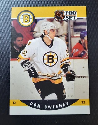 1990-91 Pro Set DON SWEENEY Boston Bruins Hockey NHL ROOKIE Card #412 - Image 1 of 2
