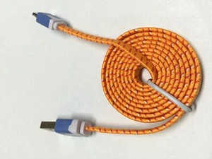 3FT braided flat USB Charging cable for Galaxy S3/s4 & all micro USB devices - Picture 1 of 11