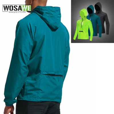 WOSAWE Herren Radfahren Winddichte Jacke MTB Mountainbike Kapuzen Windbreaker