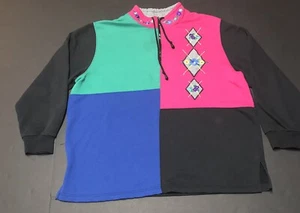 Alfred Dunner Lightweight Pullover Bright Bold Color Block Embroidered 2XL *** - Picture 1 of 6
