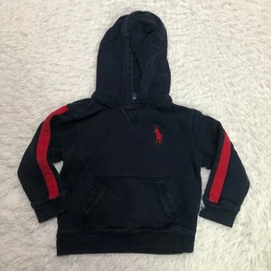 Vintage Polo Ralph Lauren Hoodie Pullover Sweatshirt Kids 4 Blue - Picture 1 of 10