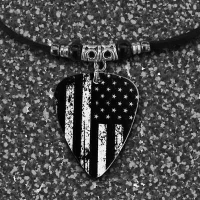 Ожерелье медиатор для гитары алюминиевый американский флаг - Изображение 1 из 3