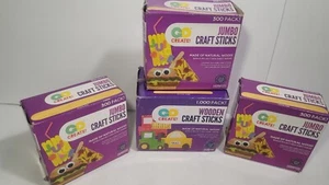 Kids Craft Wooden Small Craft Sticks Four Pack School Class Home Projects - Picture 1 of 3